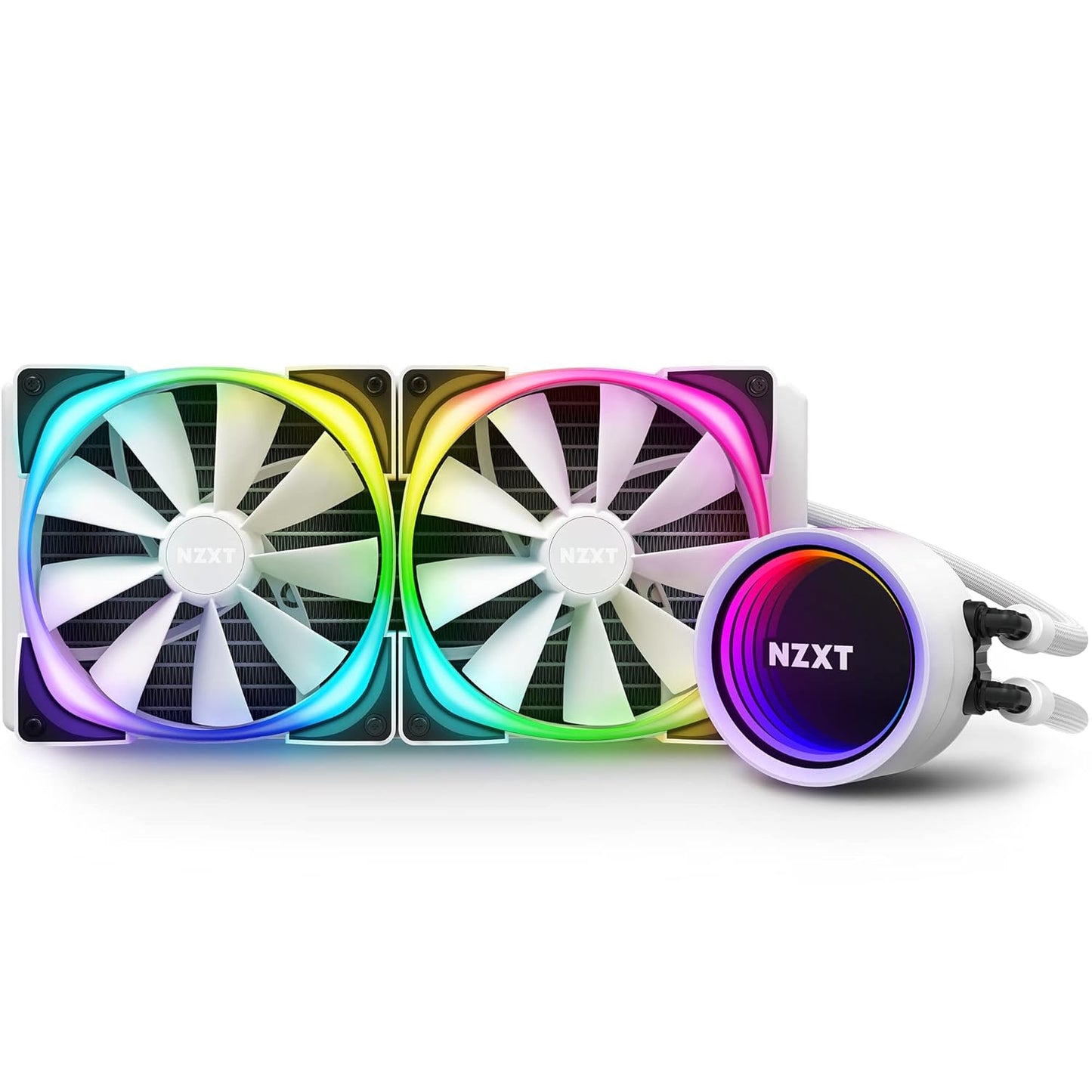 Kraken X63 RGB 280Mm - RL-KRX63-R1 - AIO RGB CPU Liquid Cooler - Rotating Infinity Mirror Design - Improved Pump - Powered by CAM V4 - RGB Connector - Aer RGB V2 140Mm Radiator Fans (2 Included)