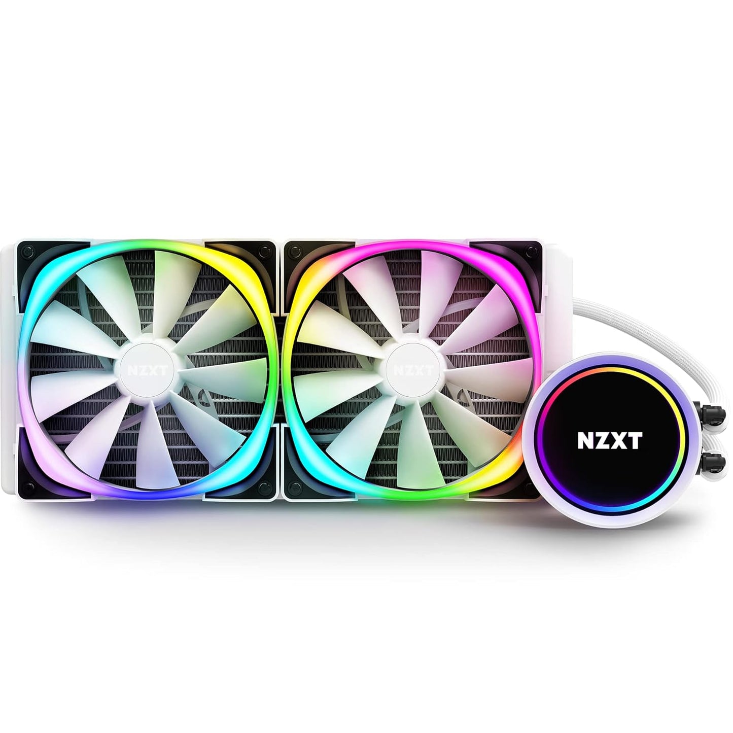 Kraken X63 RGB 280Mm - RL-KRX63-R1 - AIO RGB CPU Liquid Cooler - Rotating Infinity Mirror Design - Improved Pump - Powered by CAM V4 - RGB Connector - Aer RGB V2 140Mm Radiator Fans (2 Included)