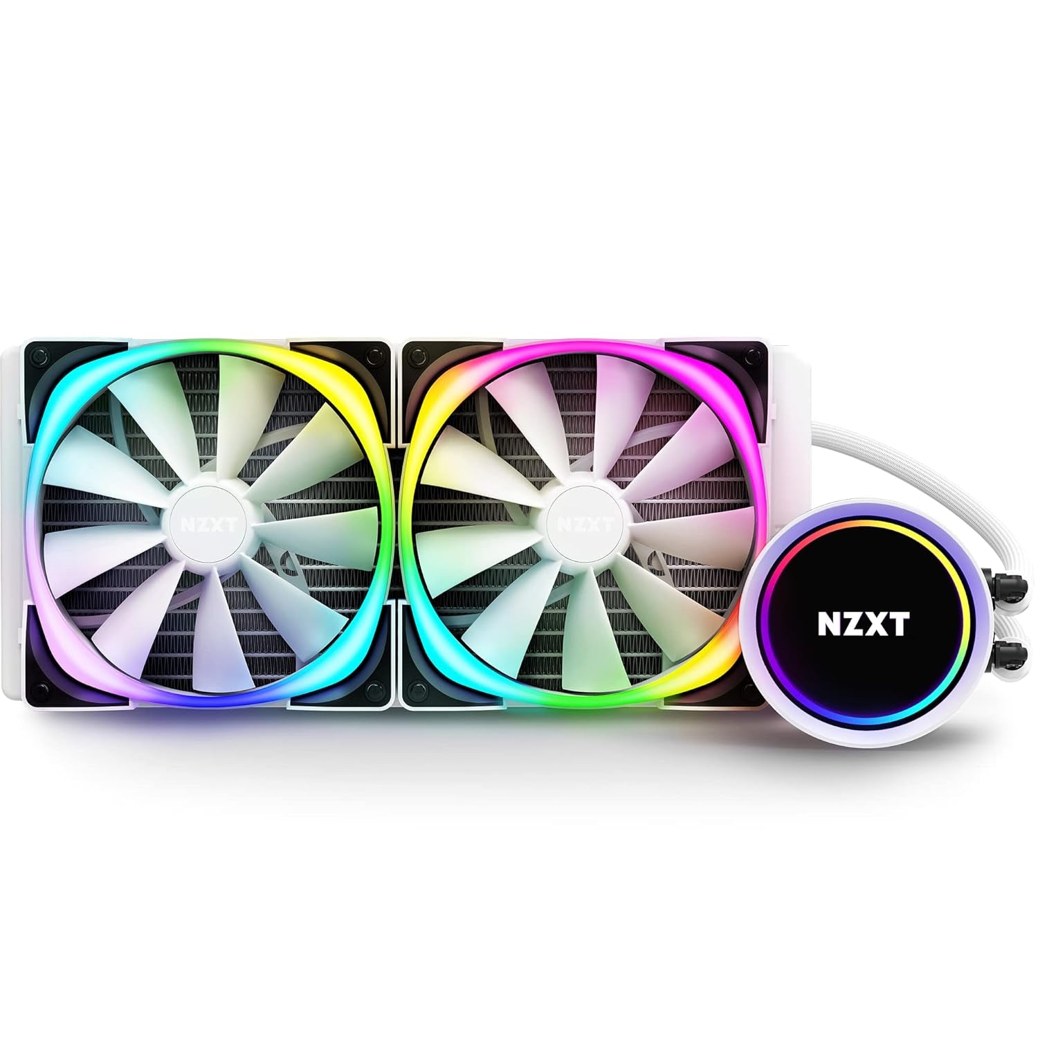 Kraken X63 RGB 280Mm - RL-KRX63-R1 - AIO RGB CPU Liquid Cooler - Rotating Infinity Mirror Design - Improved Pump - Powered by CAM V4 - RGB Connector - Aer RGB V2 140Mm Radiator Fans (2 Included)